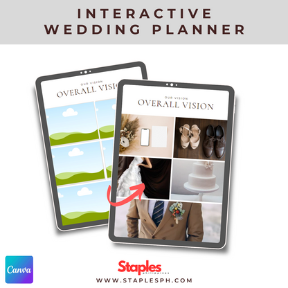 Interactive Wedding Planner  (Edit in CANVA)