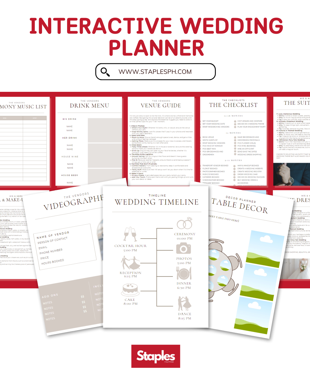 Complete Digital Wedding Planner | Checklist | Budget Tracker - Interactive Bundled