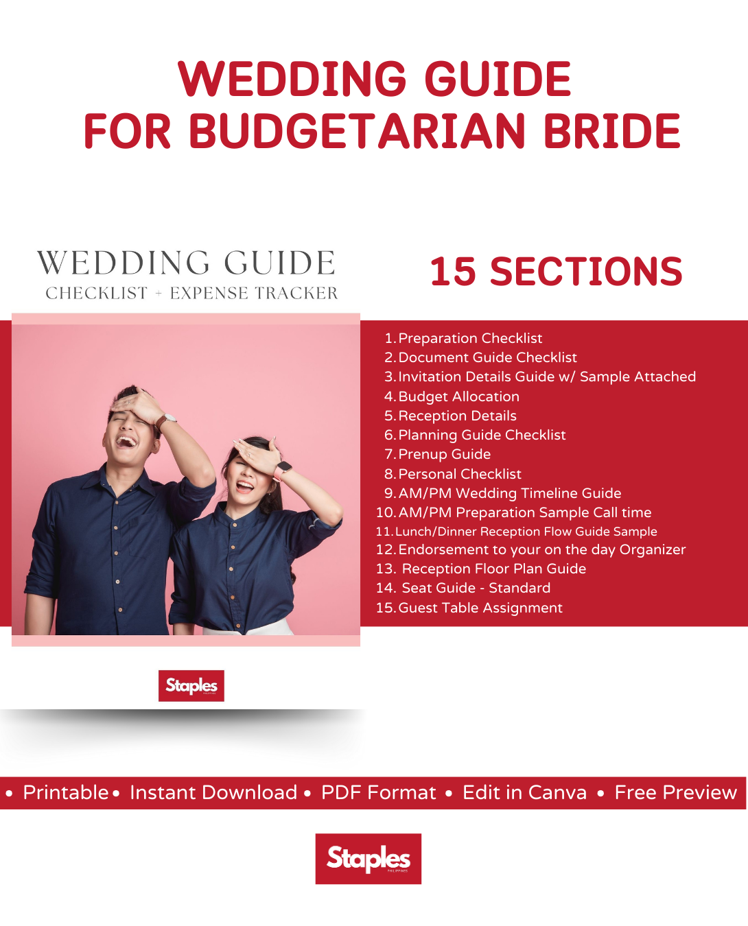 Complete Digital Wedding Planner | Checklist | Budget Tracker - Interactive Bundled